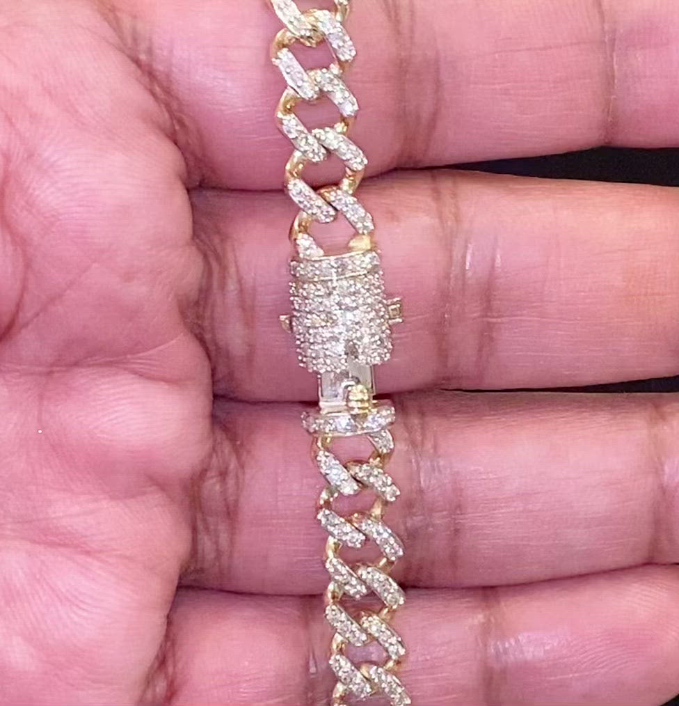 8MM Diamond Cuban Link Bracelet