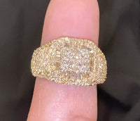 
              10K SOLID YELLOW GOLD 2 CARAT REAL DIAMOND ENGAGEMENT RING WEDDING PINKY BAND
            