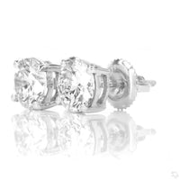 
              14K WHITE GOLD 1.09 CARAT 5 MM CERTIFIED LAB GROWN DIAMONDS STUDS EARRINGS
            