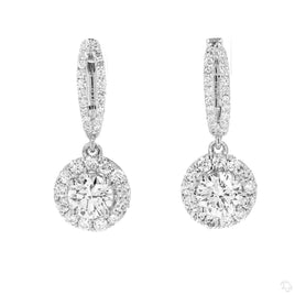 14K WHITE GOLD 2.36 CARAT CERTIFIED LAB GROWN DIAMONDS STUDS EARRINGS HOOPS