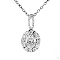 
              14K WHITE GOLD 1.74 CARAT OVAL CERTIFIED LAB GROWN DIAMOND PENDANT
            