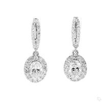 
              14K WHITE GOLD 2.50 CARAT CERTIFIED LAB GROWN DIAMONDS OVAL STUDS EARRINGS HOOPS
            