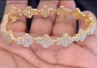 
              10K YELLOW GOLD 2.50 CARAT NATURAL DIAMOND 16.54 GRAMS 8 INCHES 10 MM BRACELET
            