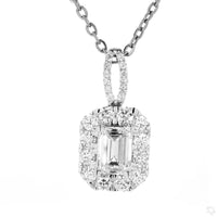 
              14K WHITE GOLD 1.75 CARAT EMERALD CERTIFIED LAB GROWN DIAMOND PENDANT
            