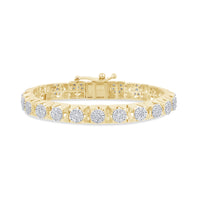 
              1.75 CARAT NATURAL DIAMONDS STERLING SILVER GOLD PLATED 34.46 GRAMS 8.50 INCHES 9 MM FANOOK DIAMOND BRACELET
            