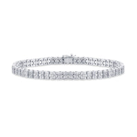 
              2.75 CARAT NATURAL DIAMONDS STERLING SILVER 32.13 GRAMS 8.50 INCHES 5 MM FANOOK DIAMOND BRACELET
            