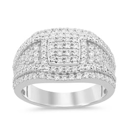 10K SOLID WHITE GOLD 2 CARAT NATURAL DIAMOND ENGAGEMENT RING WEDDING PINKY BAND