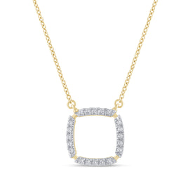 10K YELLOW GOLD .10 CARAT NATURAL DIAMOND PENDANT NECKLACE WITH GOLD CHAIN