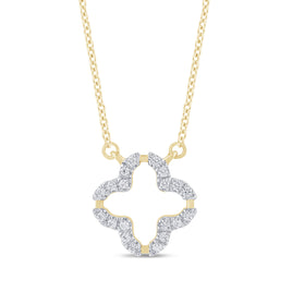 10K YELLOW GOLD .10 CARAT NATURAL DIAMOND PENDANT NECKLACE WITH GOLD CHAIN