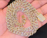 
              10K YELLOW GOLD 17 CARAT REAL DIAMOND 9MM 22 INCHES 63.53 GRAMS GOLD CUBAN & GUCCI LINK CHAIN NECKLACE
            