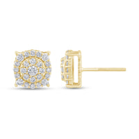 
              10K YELLOW GOLD .75 CARAT 8 MM 100% GENUINE DIAMONDS MENS/WOMENS EARRING STUDS
            