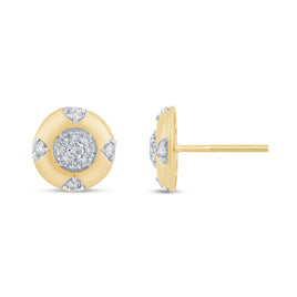 10K YELLOW GOLD .35 CARAT 9 MM 100% GENUINE DIAMONDS MENS/WOMENS EARRING STUDS