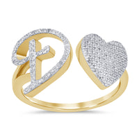 
              10K YELLOW GOLD .25 CARAT WOMENS NATURAL DIAMOND HEART & LETTER INITIAL D RING
            