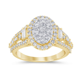 10K YELLOW GOLD 1.50 CARAT WOMEN REAL DIAMOND ENGAGEMENT RING WEDDING RING BRIDAL