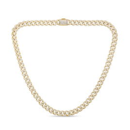 10K YELLOW GOLD 20 CARAT REAL DIAMOND 9 MM 20 INCHES 79.39 GRAM GOLD CUBAN LINK CHAIN NECKLACE