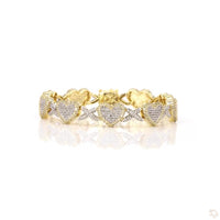 
              10K YELLOW GOLD 4.50 CARAT 24.72 GRAMS NATURAL DIAMOND 7 INCHES 10 MM WOMEN HEART BRACELET
            