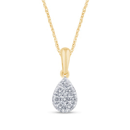 10K YELLOW GOLD .30 CARAT REAL DIAMOND PENDANT