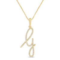 
              10K YELLOW GOLD .20 CARAT NATURAL DIAMOND 1 INCH LETTER G INITIAL PENDANT NECKLACE WITH GOLD CHAIN
            