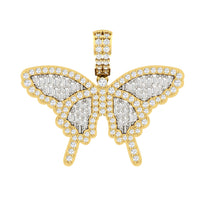 
              10K YELLOW GOLD 1 CARAT 1 INCH REAL DIAMOND BUTTERFLY PENDANT CHARM
            