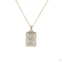 
              10K YELLOW GOLD 2 CARAT 1.50 INCHES REAL DIAMOND DOG TAG PENDANT CHARM
            