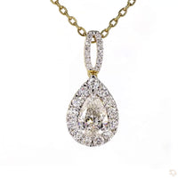 
              14K YELLOW GOLD 1.71 CARAT PEAR CERTIFIED LAB GROWN DIAMOND PENDANT
            