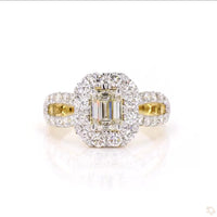 
              14K YELLOW GOLD 2.28 CARAT CERTIFIED LAB GROWN DIAMONDS EMERALD CUT RING
            