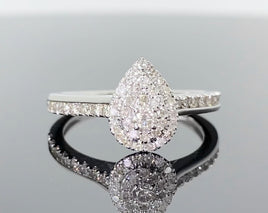 10K WHITE GOLD .60 CARAT WOMEN REAL DIAMOND ENGAGEMENT ANNIVERSARY RING