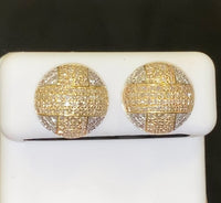 
              10K YELLOW GOLD .75 CARAT 13 MM 100% GENUINE DIAMONDS MENS/WOMENS EARRING STUDS
            