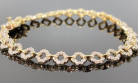 
              10K YELLOW GOLD 1.75 CARAT REAL DIAMOND 7.25 INCHES 6 MM BRACELET
            