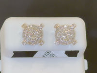 
              10K YELLOW GOLD .65 CARAT MENS WOMENS 9 mm 100% GENUINE DIAMONDS EARRING STUDS
            