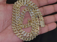 
              10K YELLOW GOLD 6.50 CARAT REAL DIAMOND 8MM 22 INCHES 82.62 GRAM GOLD CUBAN LINK CHAIN NECKLACE
            