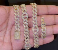 
              10K YELLOW GOLD 13 CARAT REAL DIAMOND 20 INCHES 12 MM 55.98 GRAM GOLD CUBAN LINK CHAIN NECKLACE
            