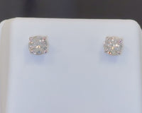 
              14K WHITE GOLD 1.09 CARAT 5 MM CERTIFIED LAB GROWN DIAMONDS STUDS EARRINGS
            