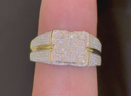 10K SOLID YELLOW GOLD .40 CARAT NATURAL DIAMOND ENGAGEMENT RING WEDDING PINKY BAND