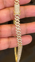 
              10K YELLOW GOLD 9.50 CARAT REAL DIAMOND 8MM 20 INCHES 54.58 GRAM GOLD CUBAN LINK CHAIN NECKLACE
            