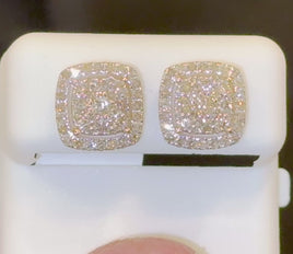 10K YELLOW GOLD 1.25 CARAT NATURAL DIAMONDS 10 MM EARRINGS STUDS