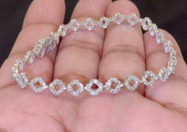 10K WHITE GOLD 1.75 CARAT REAL DIAMOND 7.25 INCHES 6 MM BRACELET