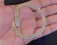 
              10K YELLOW GOLD 4.25 CARAT REAL DIAMONDS 8MM 8.50 INCHES 23.32 GRAM GOLD CUBAN LINK BRACELET
            