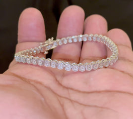 .30 CARAT NATURAL DIAMONDS STERLING SILVER RHODIUM FANUC BRACELET