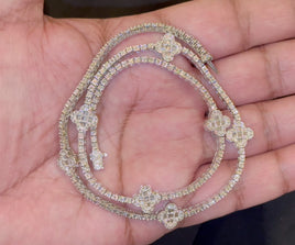 10K WHITE GOLD 2.50 CARAT REAL DIAMOND 9 MM 18 INCHES 22.42 GRAM GOLD CHAIN NECKLACE