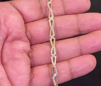 
              10K YELLOW GOLD .85 CARAT REAL DIAMOND 7 INCHES 5MM BRACELET
            