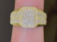 
              10K SOLID YELLOW GOLD .75 CARAT REAL DIAMOND ENGAGEMENT RING WEDDING PINKY BAND
            