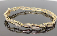 
              10K YELLOW GOLD .85 CARAT REAL DIAMOND 7 INCHES 5MM BRACELET
            