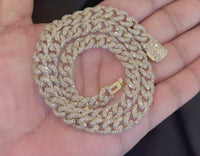 
              10K YELLOW GOLD 20 CARAT REAL DIAMOND 9 MM 20 INCHES 79.39 GRAM GOLD CUBAN LINK CHAIN NECKLACE
            