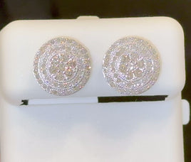 10K YELLOW GOLD .65 CARAT NATURAL DIAMONDS 10 MM EARRINGS STUDS