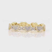 
              10K YELLOW GOLD 4.50 CARAT 25.06 GRAMS NATURAL DIAMOND 7 INCHES 10 MM WOMEN HEART BRACELET
            