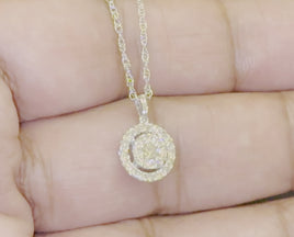 10K WHITE GOLD .60 CARAT REAL DIAMOND PENDANT NECKLACE WITH WHITE GOLD CHAIN