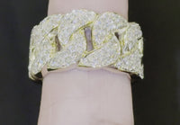 
              10K YELLOW GOLD 1.85 CARAT MENS REAL DIAMOND CUBAN LINK ENGAGEMENT WEDDING PINKY RING BAND
            