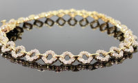 
              10K YELLOW GOLD 1.75 CARAT REAL DIAMOND 7.25 INCHES 6 MM BRACELET
            