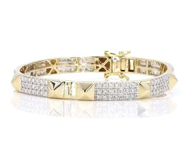 10K YELLOW GOLD 3 CARAT NATURAL DIAMOND 13.34 GRAMS GOLD BRACELET BANGLE